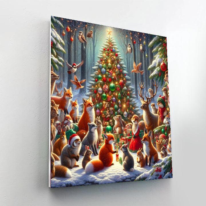 Merry Woodland Christmas Numbered Painting Kits