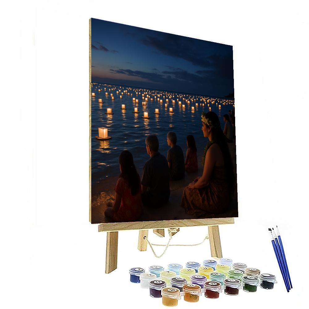 Lantern Floating Festival - Hawaii, Usa Numbered Painting Kits