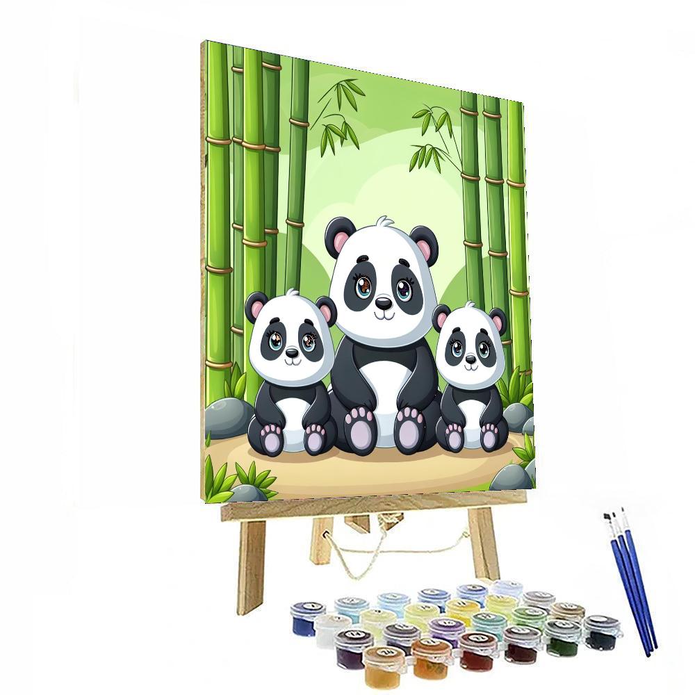 Adorable Panda Family DIY Paint By Numbers