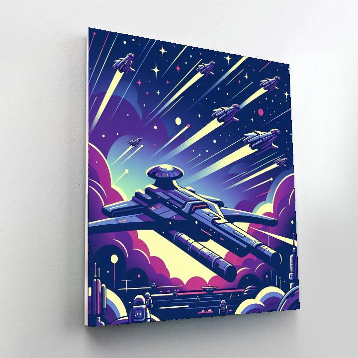 Galactic Starship Fleet Number Painting