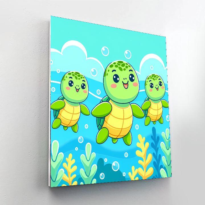 Adorable Turtles Painting By Numbers Kit
