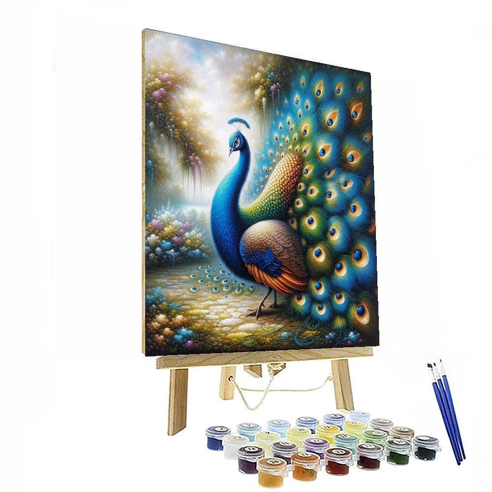 Radiant Peacock Display Numbered Painting Kits