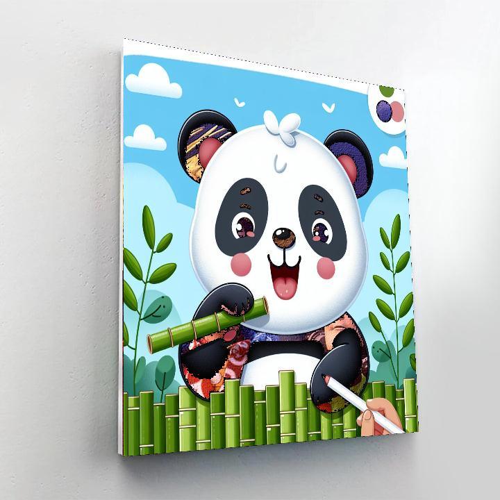 Charming Panda Paint By Numbers Art
