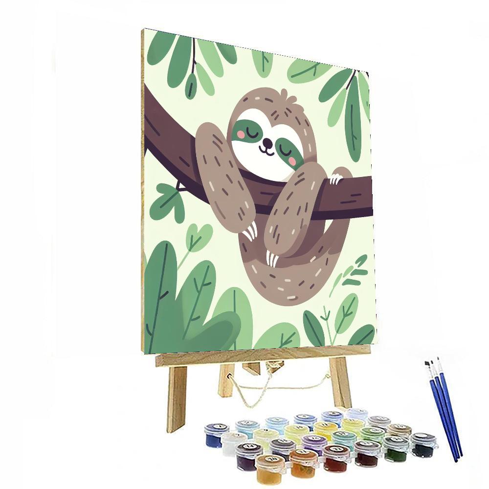 Sleepy Sloth Snooze Paint By Number