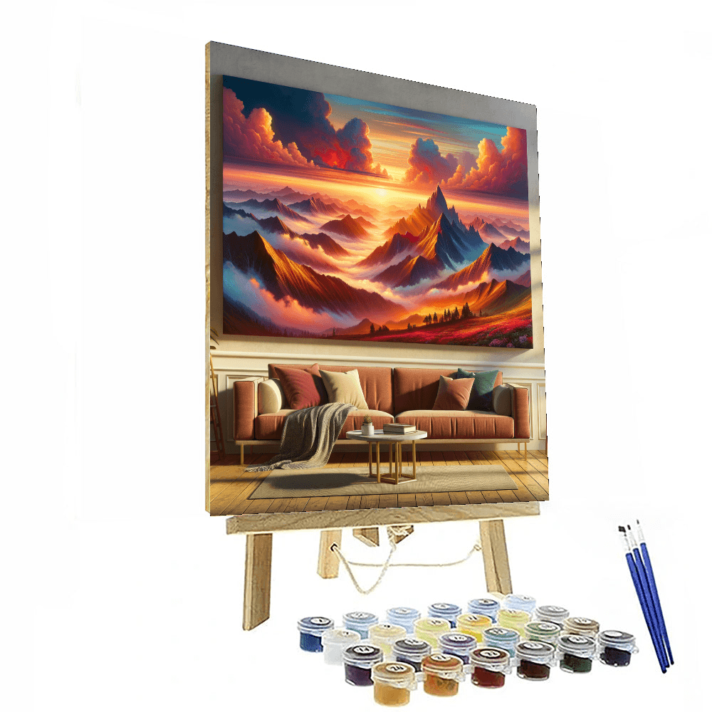 Morning Mountain Glow Paint By Color