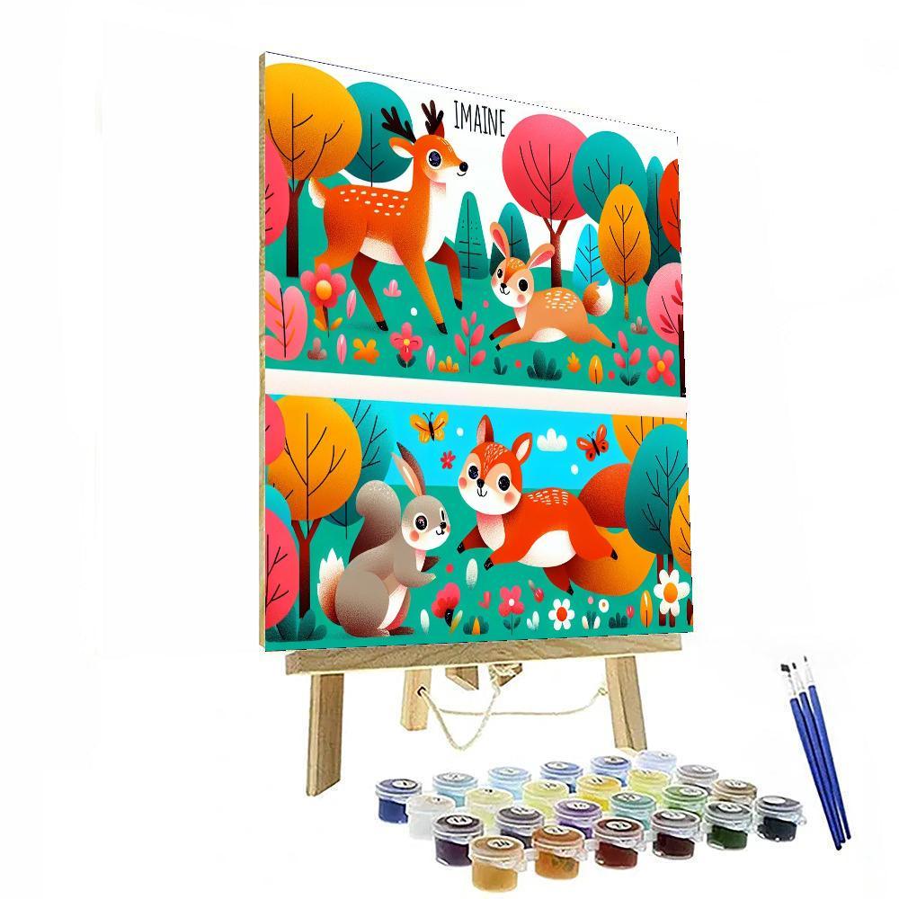Adorable Woodland Animals Paint By Numbers Art