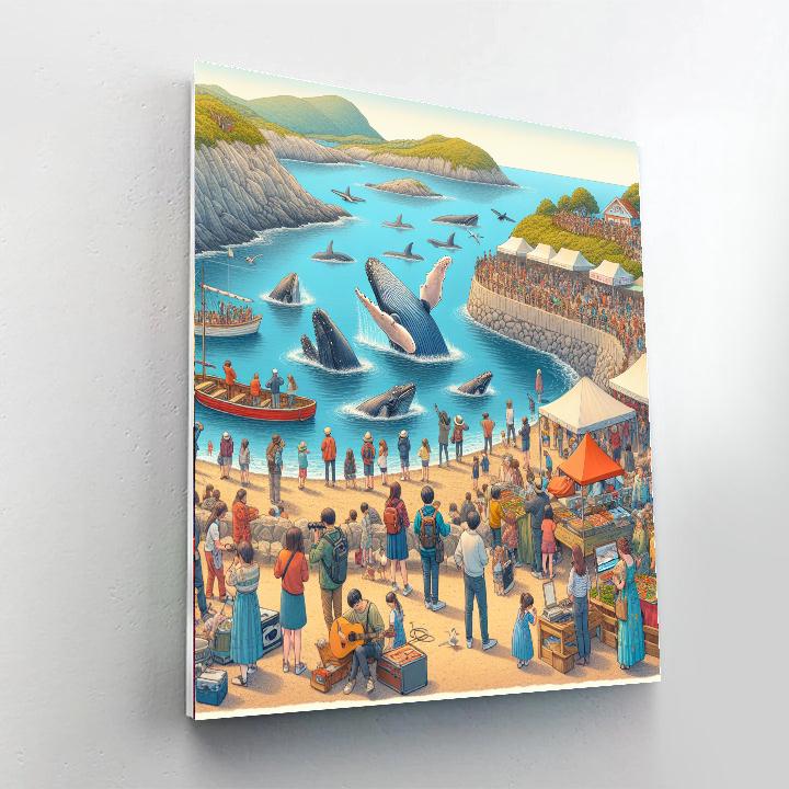 Whale Festival Paint By Numbers Art