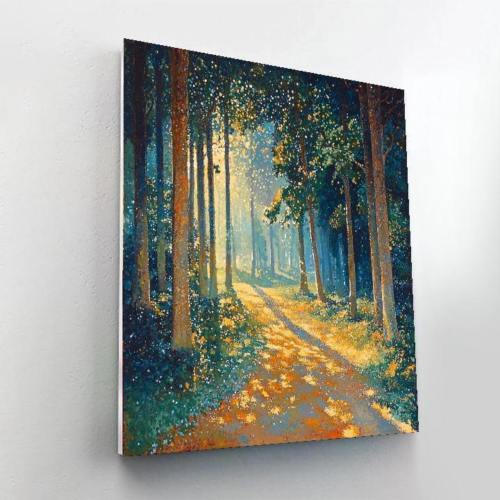 Georges Seurat Inspired Whimsical Woodland Realm  Paint By Numbers Art