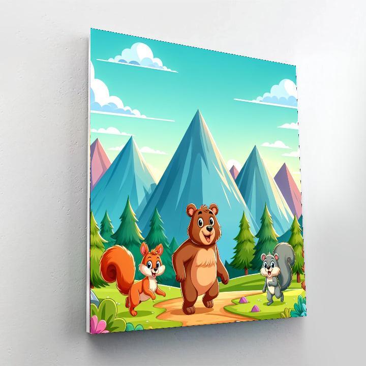 Happy Hiking Animals Paint By Numbers