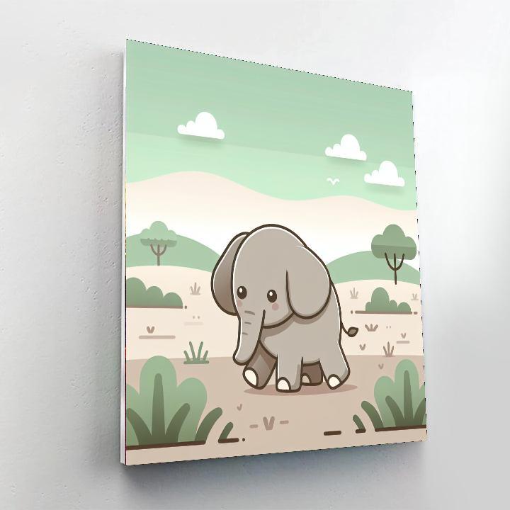 Safari Expedition Elephant Painting By Numbers Kit