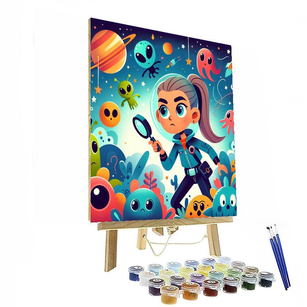 Space Detective Mystery Painting Number Kit