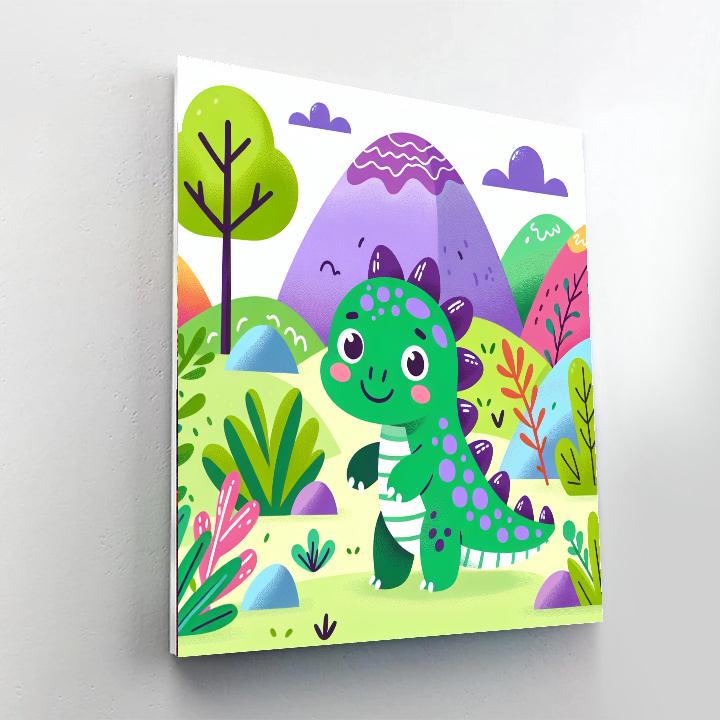 Lively Little Dinosaur Numbered Painting Kits