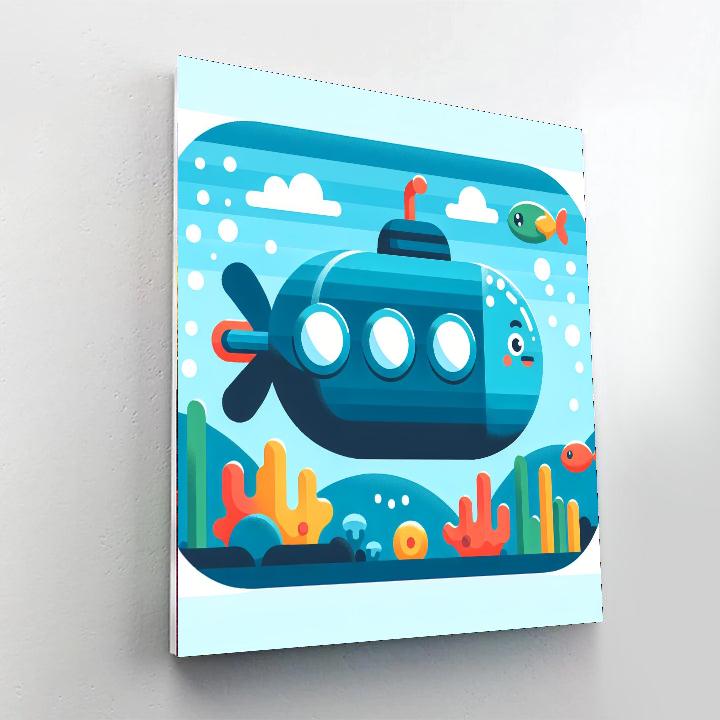 Daring Submarine Mission Number Painting