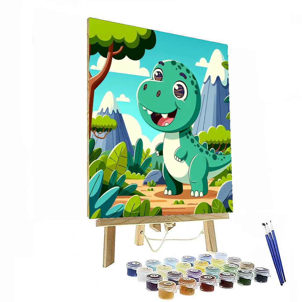 Funny Dinosaur Adventure Number Painting