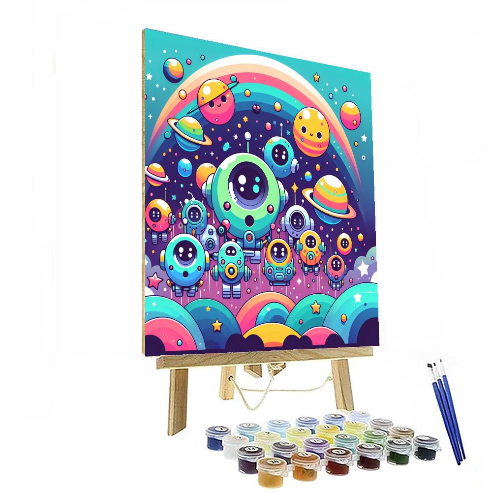 Galactic Robot Explorers Paint By Numbers Art