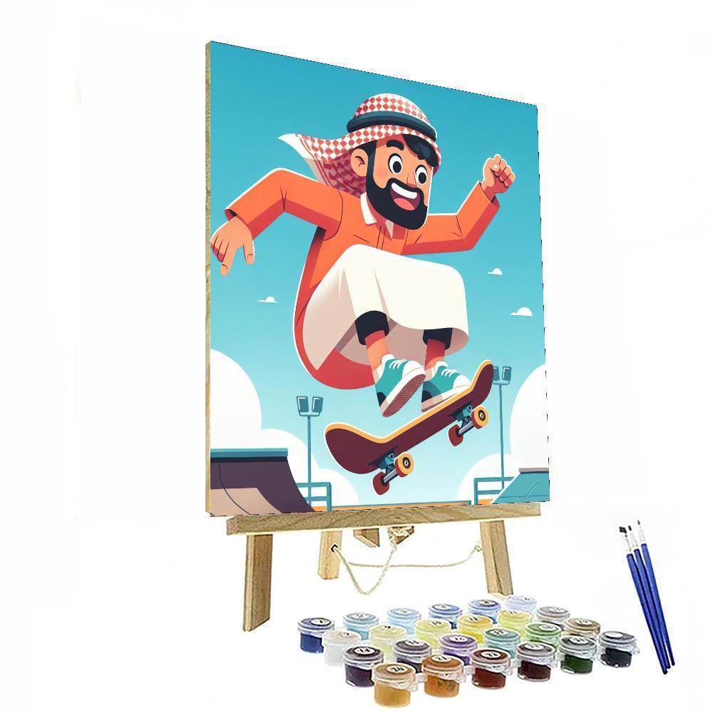 Dynamic Skateboarder Paint By Number