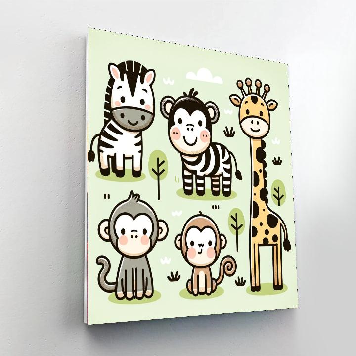Doodle Zoo Animals DIY Paint By Numbers