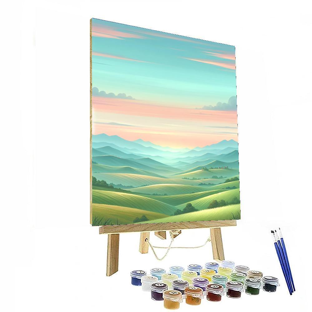 Dawn Over Rolling Hills Numbered Painting Kits