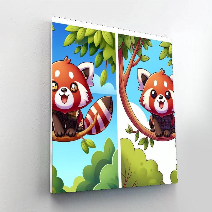 Cheerful Red Panda Paint By Numbers Art