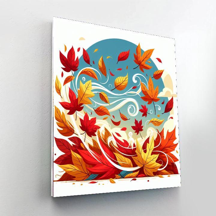 Cheerful Autumn Leaves Paint By Numbers Art
