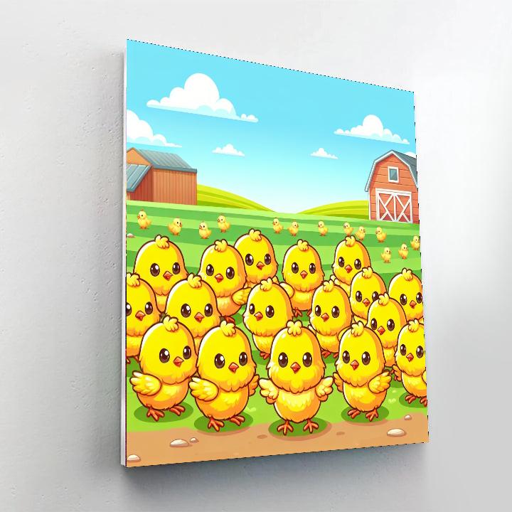 Charming Countryside Chicks Painting By Numbers Kit