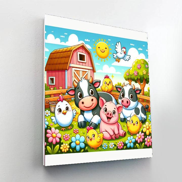 Sunny Side Of The Farm Painting Number Kit