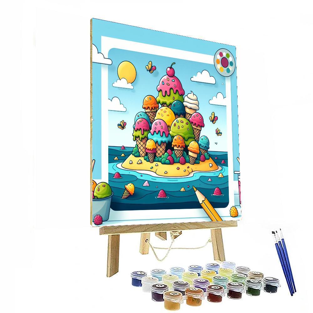Ice Cream Island Painting By Numbers Kit
