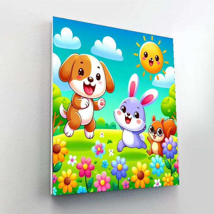 Sunny Days With Animal Friends Paint By Number