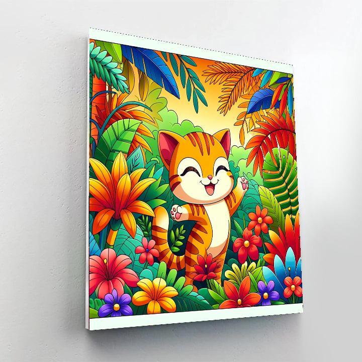 Joyful Jungle Cat DIY Paint By Numbers
