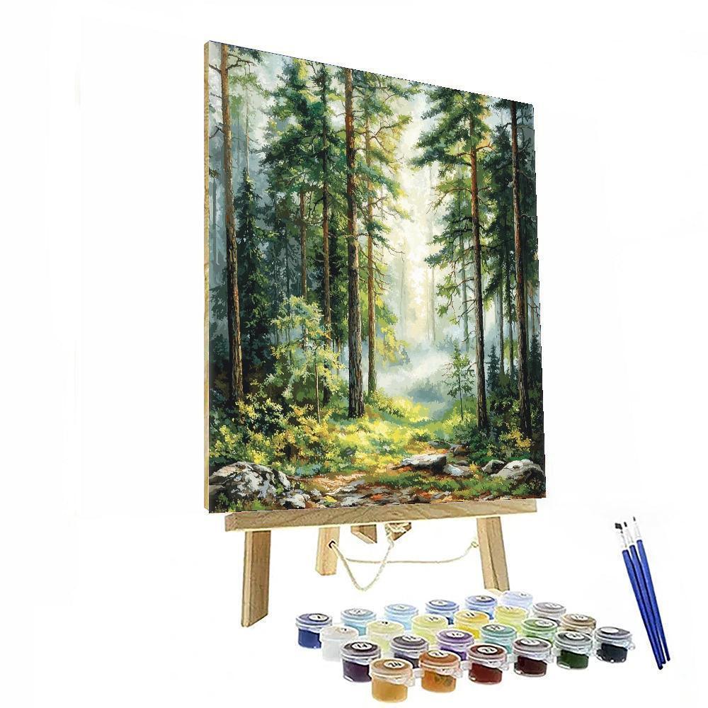 Caspar David Friedrich Inspired Forest Echoes  Painting By Numbers Kit