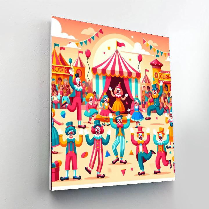 Joyful Clown Carnival Numbered Painting Kits