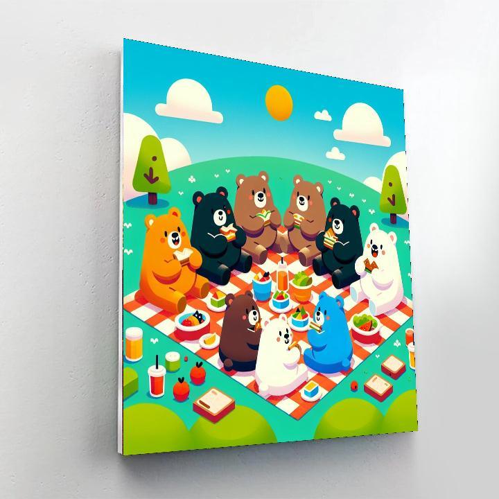 Cuddly Bear's Picnic Paint By Numbers