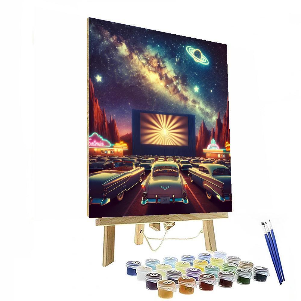 Retro Drive-in Nostalgia Paint By Color