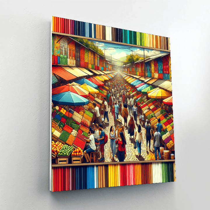 Lively Street Market DIY Paint By Numbers