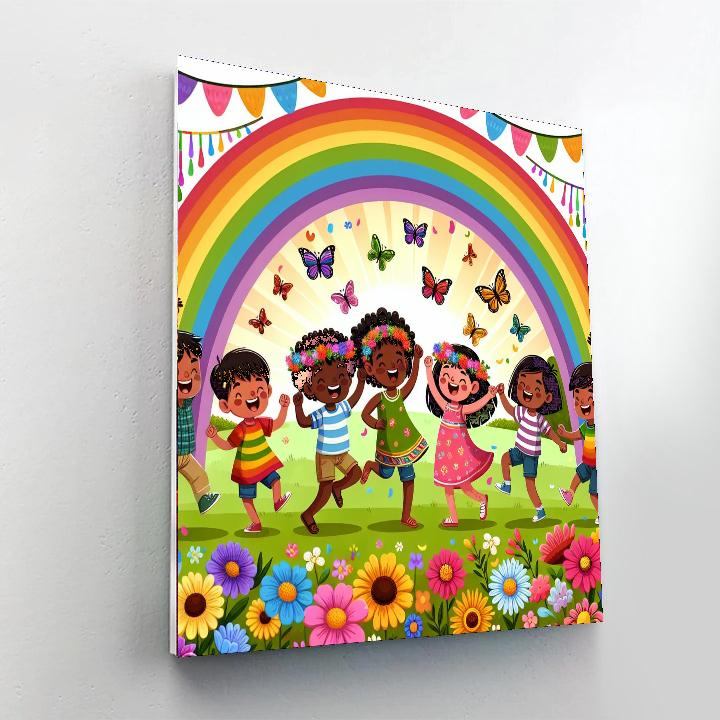 Vibrant Rainbow Celebration Painting By Numbers Kit