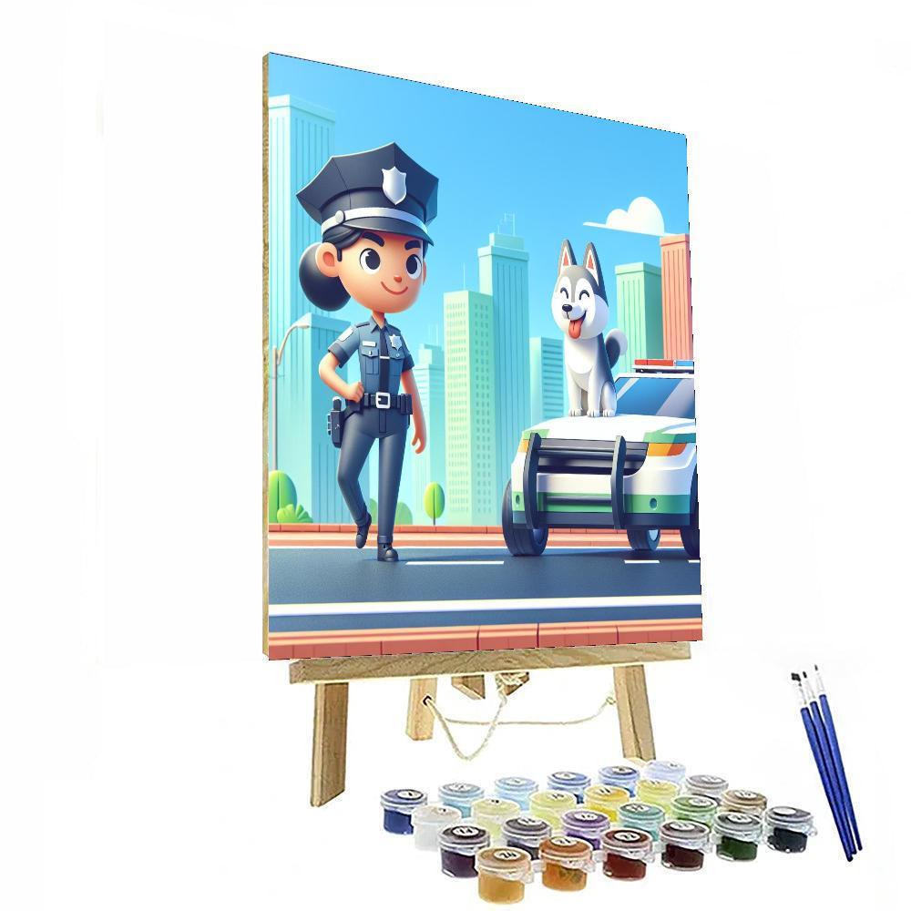 Heroic Police Adventure Number Painting