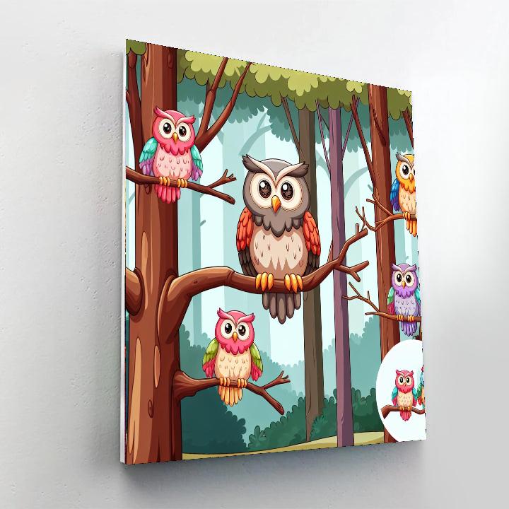 Artistic Owl Sanctuary DIY Paint By Numbers