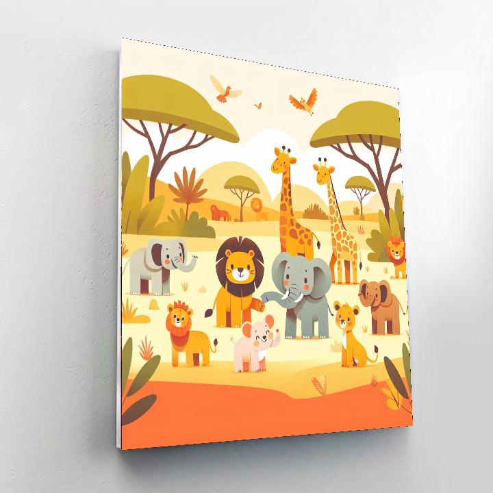 Friendly Safari Expedition Painting Number Kit