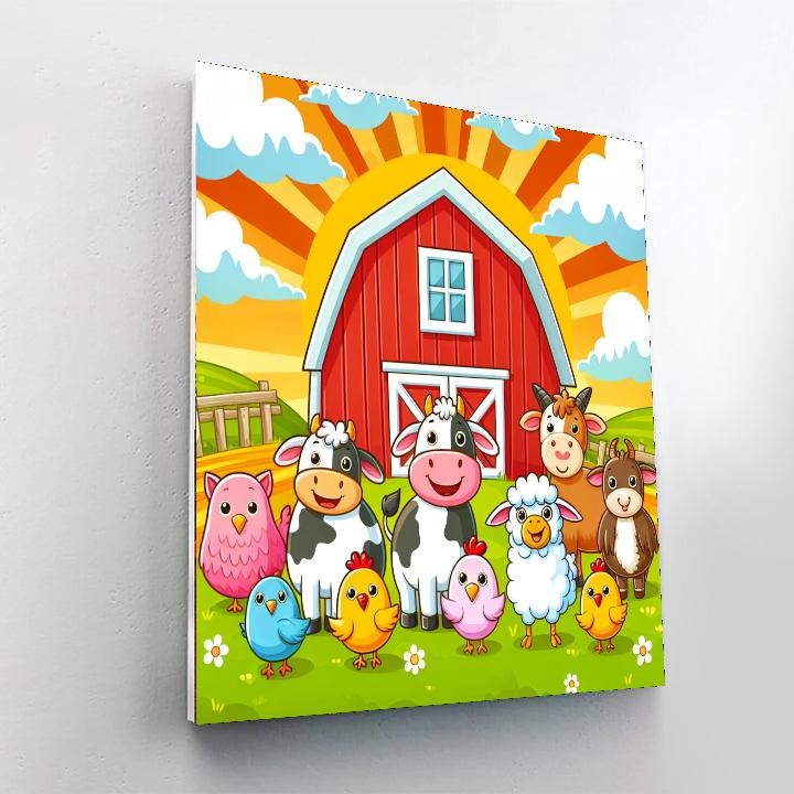 Busy Farmyard Paint By Number