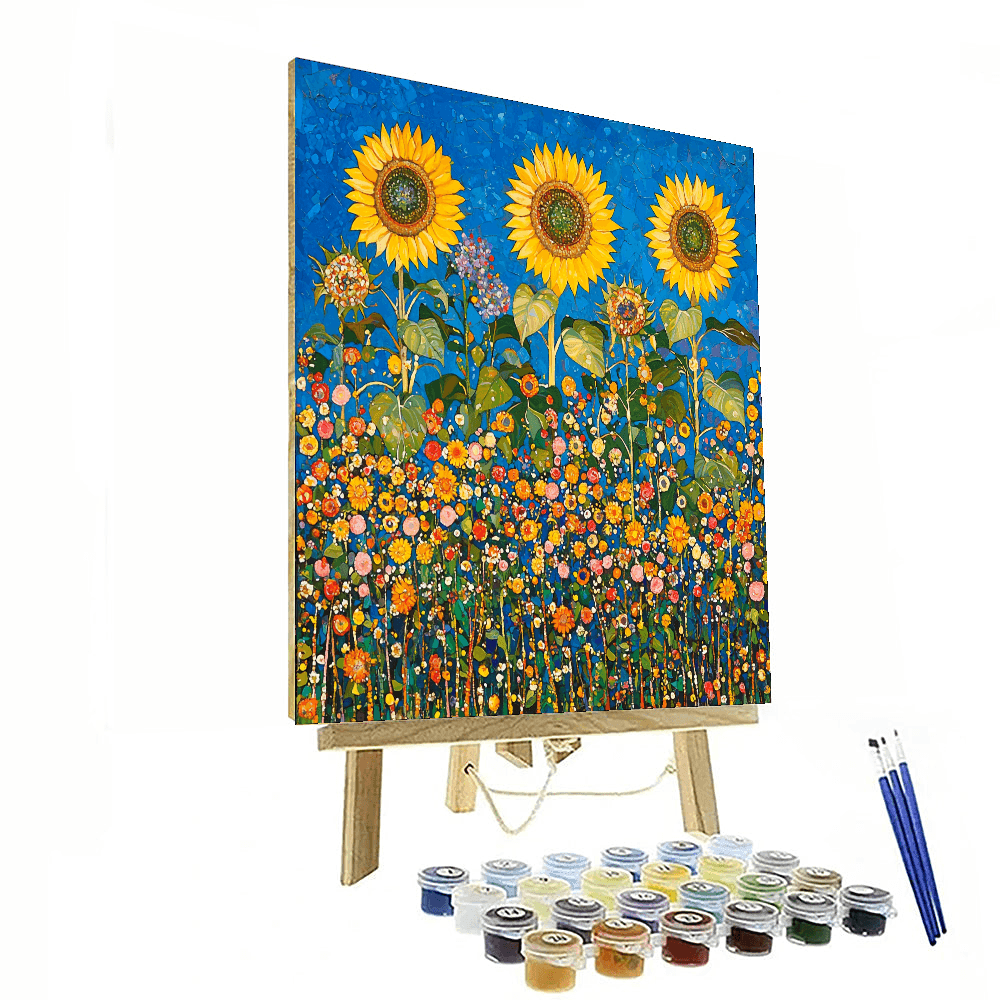 Gustav Klimt Inspired Chasing The Sun  Paint By Numbers Kits
