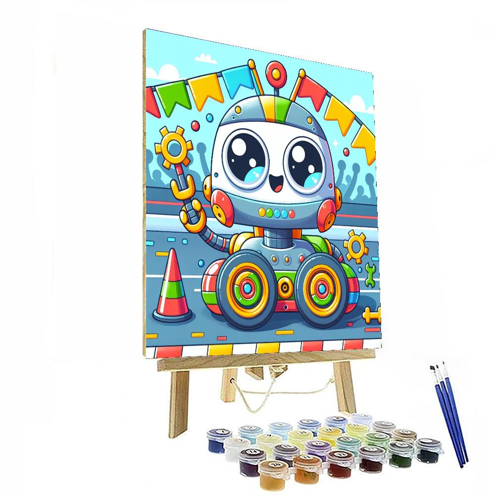 Radiant Robot Rally Number Painting