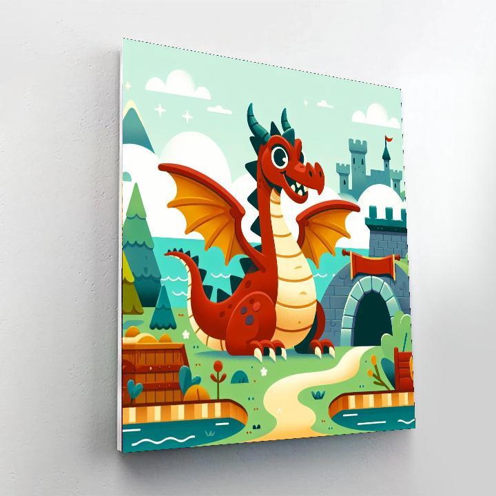 Medieval Dragon's Lair Painting By Numbers Kit