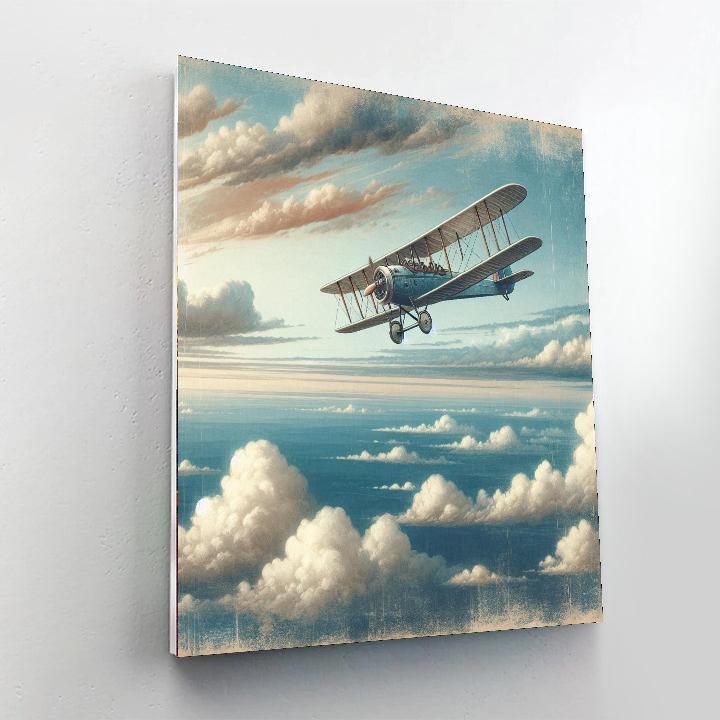 Vintage Airplane Journey DIY Paint By Numbers