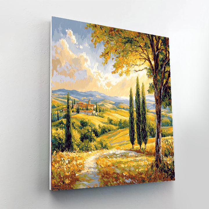 Annibale Carracci Inspired Charming Tuscan Landscape  Paint By Numbers