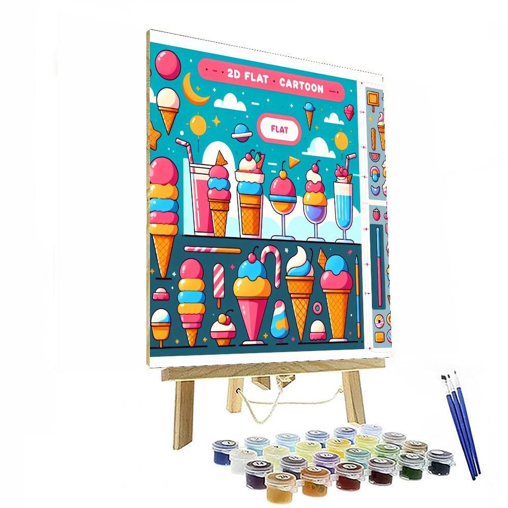Sweet Ice Cream Party Numbered Painting Kits