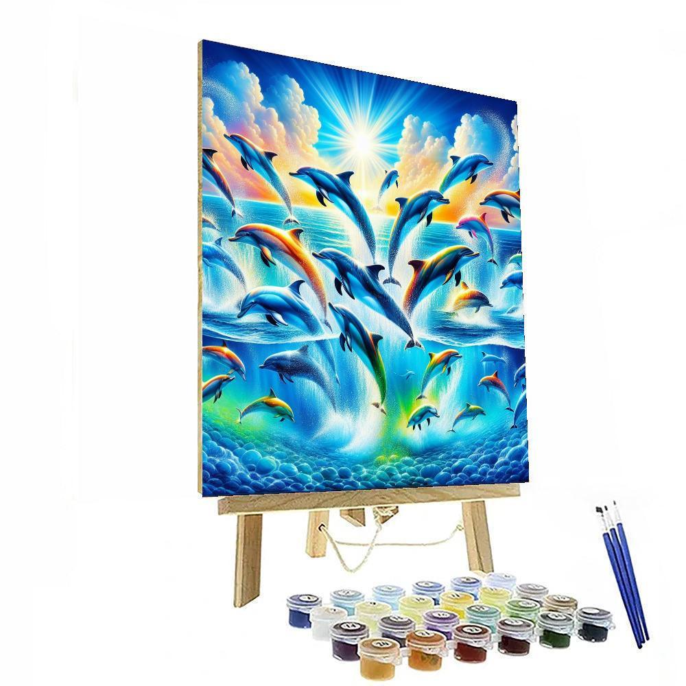 Dancing Dolphins In Paradise Painting By Numbers Kit