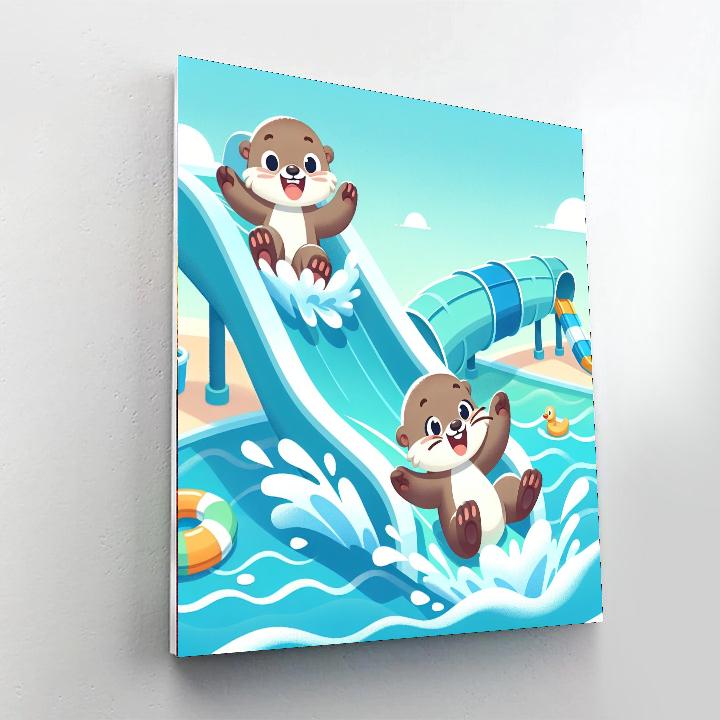 Otterly Fun Water Park Painting Number Kit