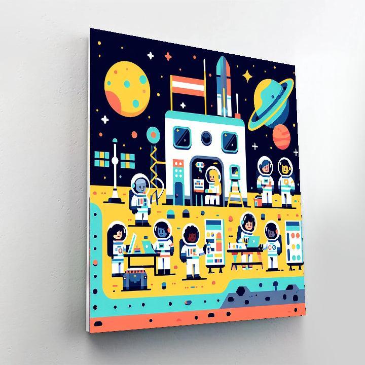 Galactic Outpost Mission Paint By Numbers Art