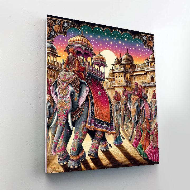 Elephant Festival - Jaipur Number Painting