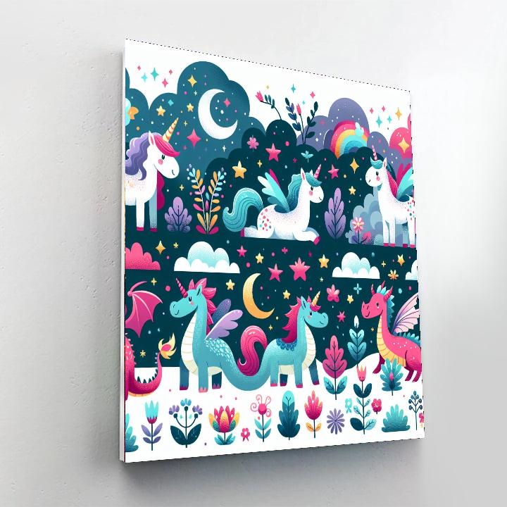 Magical Creatures From Fairy Tales Paint By Color